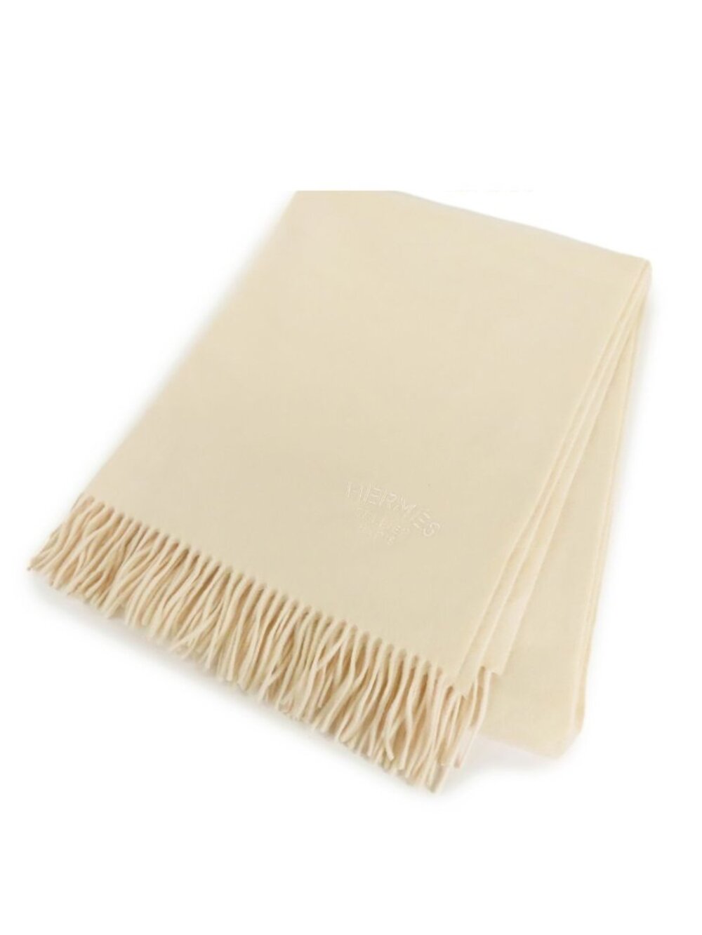Hermes Shawl Ivory Cashmere Scarf